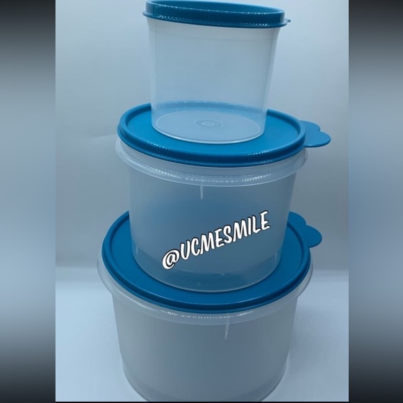 Tupperware Sheer Stacking Nesting Canister Storage Containers (4) Canisters set - Picture 2 of 6